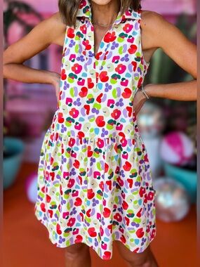 SSYS THE KENDALL SLEEVELESS COLLARED DRESS IN ANIMAL, WOMEN SIZE M